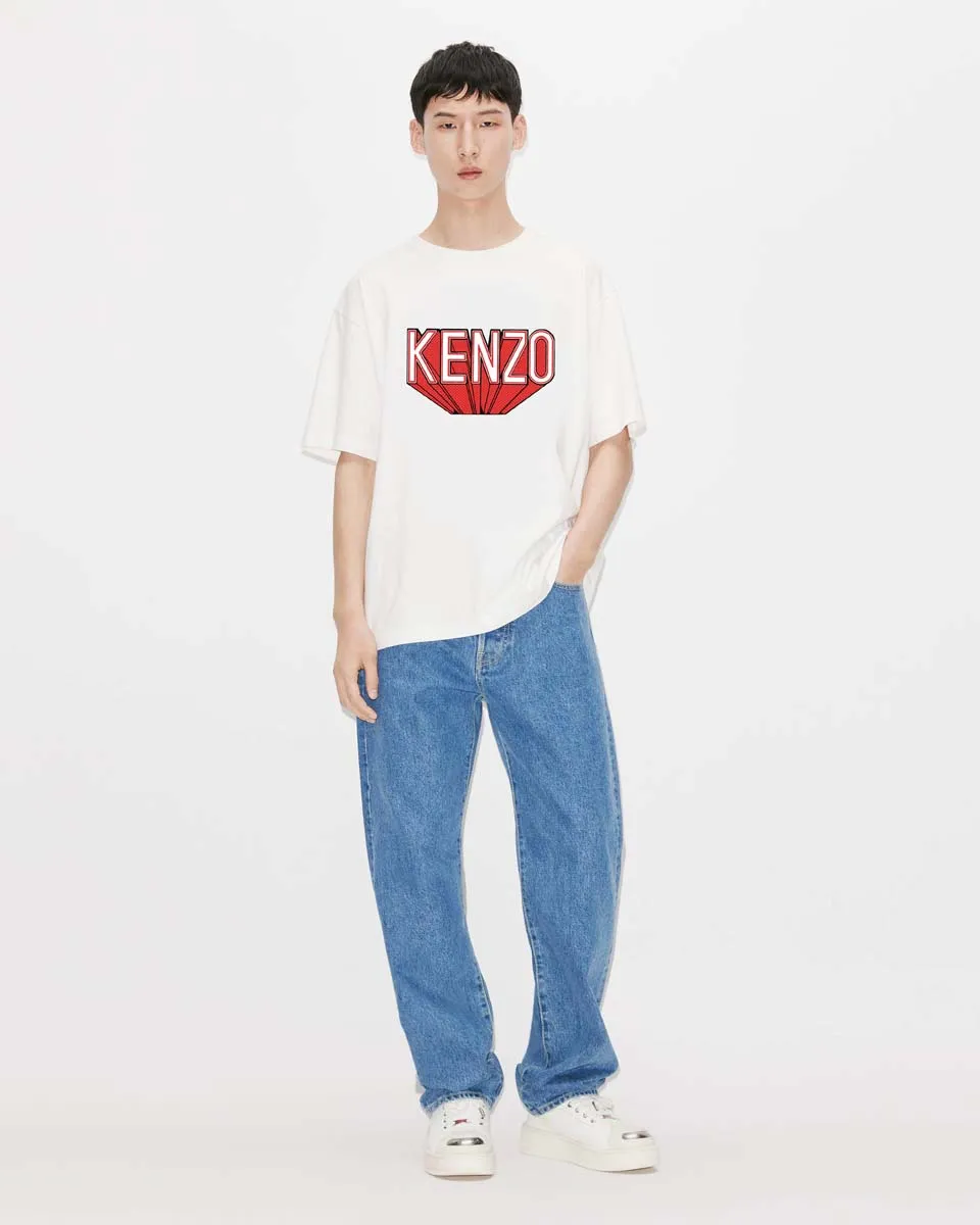 KENZO/Takada Kenzo men's Classic round neck cotton short-sleeved simple casual T-shirt for men Color: Black Apricot White Size: M L XL XXL Three standards included Style number: K 83